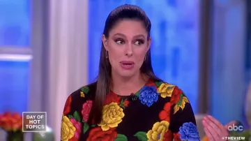 Alice + Olivia Delora Fitted Floral Crewneck Dress worn by Abby Huntsman on The View