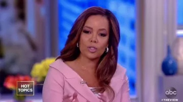 Veronica Beard Frayne double breasted crepe blazer in Pink worn by Sunny Hostin on The View