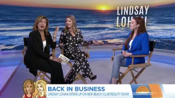 Lela Rose Maggie High Waist Wide Leg Floral Print Pants worn by Jenna Bush Hager on Today