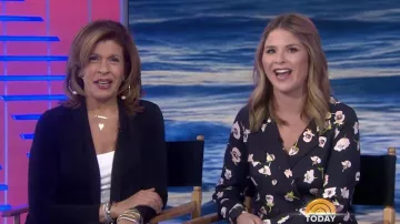 Lela Rose Double Breasted Floral Print Blouse worn by Jenna Bush Hager on Today