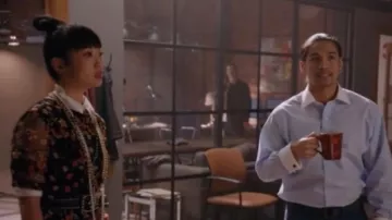 Black Embroidered Collared Dress worn by Monica (Alice Lee) in Take Two (S01E04)