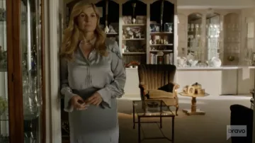 Bailey 44 Baccarat Ruffled Satin Blouse worn by Debra Newell (Connie Britton) in Dirty John S01E08