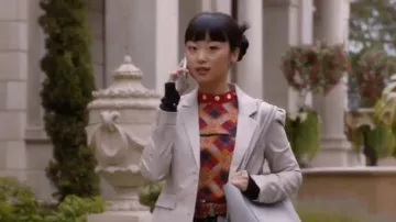 Evelyn Mock Neck Top worn by Monica (Alice Lee) in Take Two (S01E09)