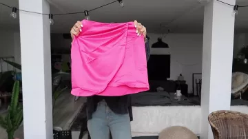 La falda de satén rosa que lleva Noholita en su video de YouTube #LOOKBOOK - SOLDES ASOS