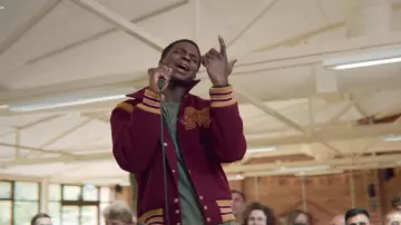 Jackson's (Kedar Williams-Stirling) varsity jacket as seen in Sex Education S01E04