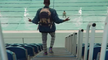 Eric's (Ncuti Gatwa) Nike PG 2 Mamba Mentality purple sneakers as seen in Sex Education S01E04