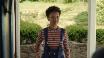 Ola's (Patrrcia Allison) multicolor long sleeve striped top as seen in Sex Education S01E04