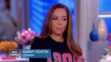 Fashionably Greek Black 1908 Sweatshirt worn by Sunny Hostin on The View