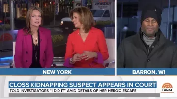 Badgley Mischka Belted two tone cady shirt dress worn by Hoda Kotb on Today