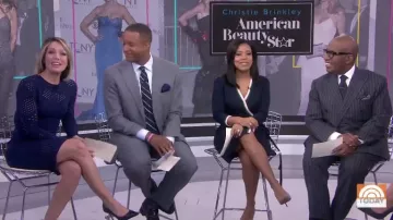 Milly Navy Lasercut Sheath Dress worn by Dylan Dreyer on Today