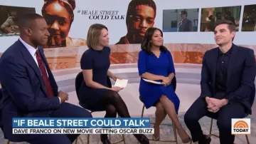 Eliza J Scallop Trim Fit & Flare Blue Dress worn by Sheinelle Jones on Today