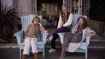 Joshua Sanders Smile Genuine Rabbit Fur Platform Slip On Sneaker worn by Kareena G (Nicole Richie) in Grace and Frankie (S05E02)