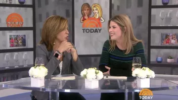 Cérémonie d'ouverture à la Nouveauté de la Nervure Tricot Robe portée par Jenna Bush Hager aujourd'Hui