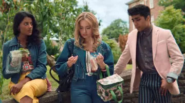 Aimee Gibbs' (Aimee Lou Wood) denim jacket as seen in Sex Education S01E01