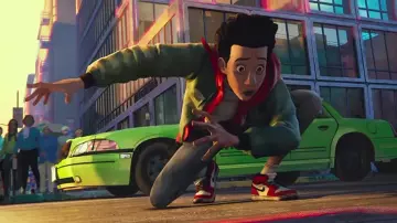 Green Jacket Red Hoodie worn by Miles Morales (Shameik Moore) as seen in Spider-Man: Into the Spider-Verse