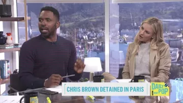 Jason Wu Grey Gold Shine Suiting Jacket worn by Morgan Stewart on E! News - Daily Pop