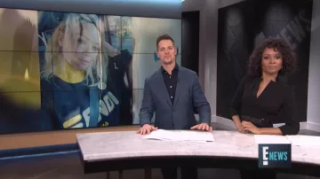 Karen Millen Black Leather Belt Pencil Dress worn by Zuri Hall on E! News