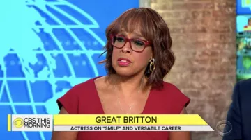 Roland Mouret Hirta Robe Rouge portée par Gayle King sur CBS, Ce Matin, 23 janvier 2019