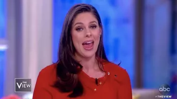 Stella McCartney Handkerchief-hem ribbed-knit dress in Red worn by Abby Huntsman in The View January 23, 2019