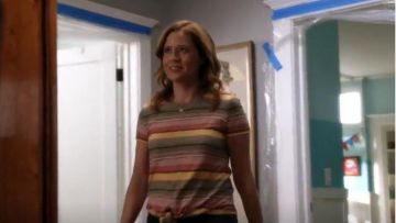 Madewell Texture & Thread Modern Tie-Front Top worn by Lena (Jenna Fischer) in Splitting Up Together (S02E05)
