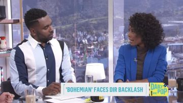 Camisa Sandro con rayas multicolores usada por Justin Sylvester en E! Noticias - Daily Pop