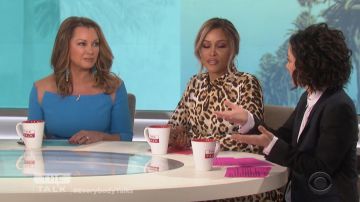 Missguided layered mini dress in leopard print worn by Eve on The Talk