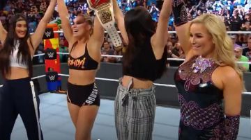 Alice + Olivia vérifié cravate pantalon taille porté par elle-Même (Brie Bella) dans le Total des Bellas (S04E02)