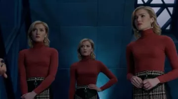 Brown check faux leather block mini skirt worn by Esme Frost (Skyler Samuels) in The Gifted (S02E09)