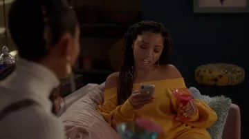 Vestido de sudadera Blouson Bardot usado por Jazz Forster (Chloe Bailey) en grown-ish (S02E04)