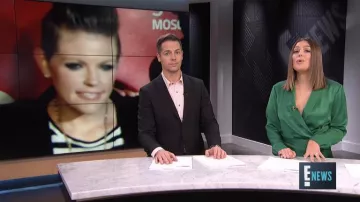 ba&sh Janeiro Satin Wrap Green Dress worn by Carissa Loethen on E! News - Daily Pop