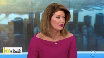 Roland Mouret Ardingly des Manches Trois-quarts Robe portée par Norah O'Donnell sur CBS Ce Matin