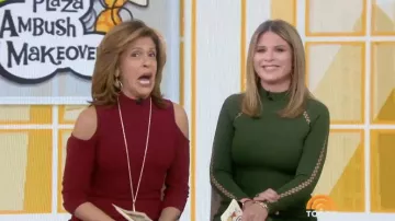Black Halo Sergia Sheath Burgundy Dress worn by Hoda Kotb on Today