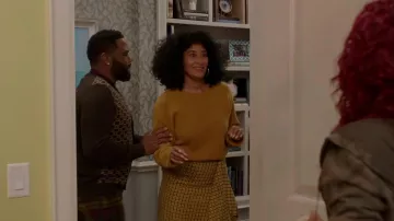 Un détail plissé vérifié laine jupe arc-en-ciel Johnson (Tracee Ellis Ross) black-ish (S05E11)