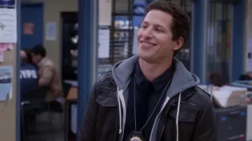 Charles & 1/2 at Urban Outfitters Moto Jacket worn by Andy Samberg in Brooklyn Nine-Nine (S01E15)