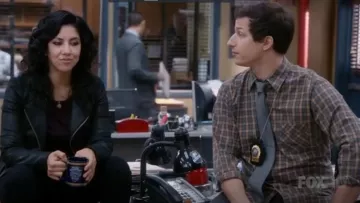 Billy Reid Walland Shirt in Orange/Grey worn by Jake Peralta (Andy Samberg) in Brooklyn Nine-Nine (S02E06)