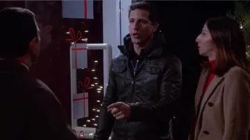 Urban Outfitters Faux Leather Moto Jacket by Charles & 1/2 worn by Jake Peralta (Andy Samberg) in Brooklyn Nine-Nine (S03E11)