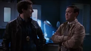 Charles & 1/2 at Urban Outfitters Faux Leather Moto Jacket worn by Jake Peralta (Andy Samberg) in Brooklyn Nine-Nine (S04E04)