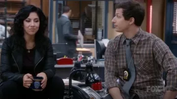 Billy Reid Walland Shirt in Orange/Grey worn by Jake Peralta (Andy Samberg) in Brooklyn Nine-Nine (S02E13)