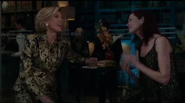 Michael Kors Collection Floral Brocade Shift Dress worn by Diane Lockhart (Christine Baranski) in The Good Fight (S02E04)