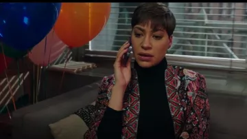 Etro Lily Paisley Ouvrir Caban Veste portée par Lucca Quinn (Cush Jumbo) dans Le Bon Combat (S02E10)