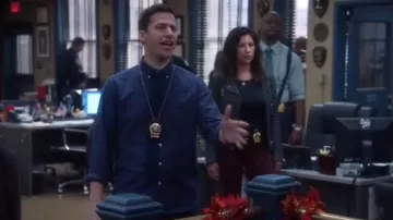 J.Crew  American Pima cotton oxford shirt in tattersall worn by Jake Peralta (Andy Samberg) in Brooklyn Nine-Nine (S05E07)