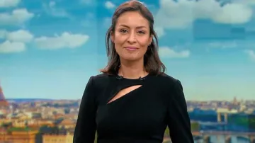 El vestido negro de Leïla Kaddour-Boudadi en Journal de 13 heures de France 2 de 02/02/2019