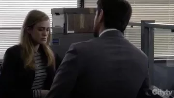 Rag & Bone Striped Slim Long Sleeve Crewneck Top worn by Michaela Stone (Melissa Roxburgh) in Manifest S01E14