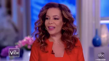 Roland Mouret Strand red crepe top worn by Sunny Hostin on The View February 4, 2019
