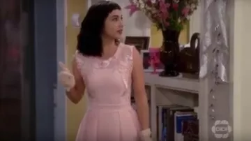 Maje Reason Dress in Nude worn by Mandy Baxter (Molly McCook) in Last Man Standing (S06E02)