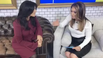 Falda de cuero Rag & Bone Baha usada por Ginger Zee en Good Morning America