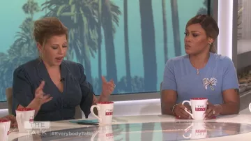 No. 21 Cashmere Short Sleeve Sweater worn by Eve on The Talk February 5, 2019