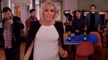 Givenchy Cape Detail Mini Dress worn by Jacqueline White (Jane Krakowski) in Unbreakable Kimmy Schmidt S04E11