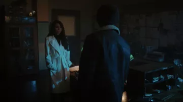The white coat Theory worn by Hermione Lodge (Marisol Nichols) in Riverdale S03E11