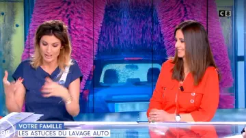 The trouser suit of Caroline Munoz in William midday 05 /02/2019 (available in khaki)